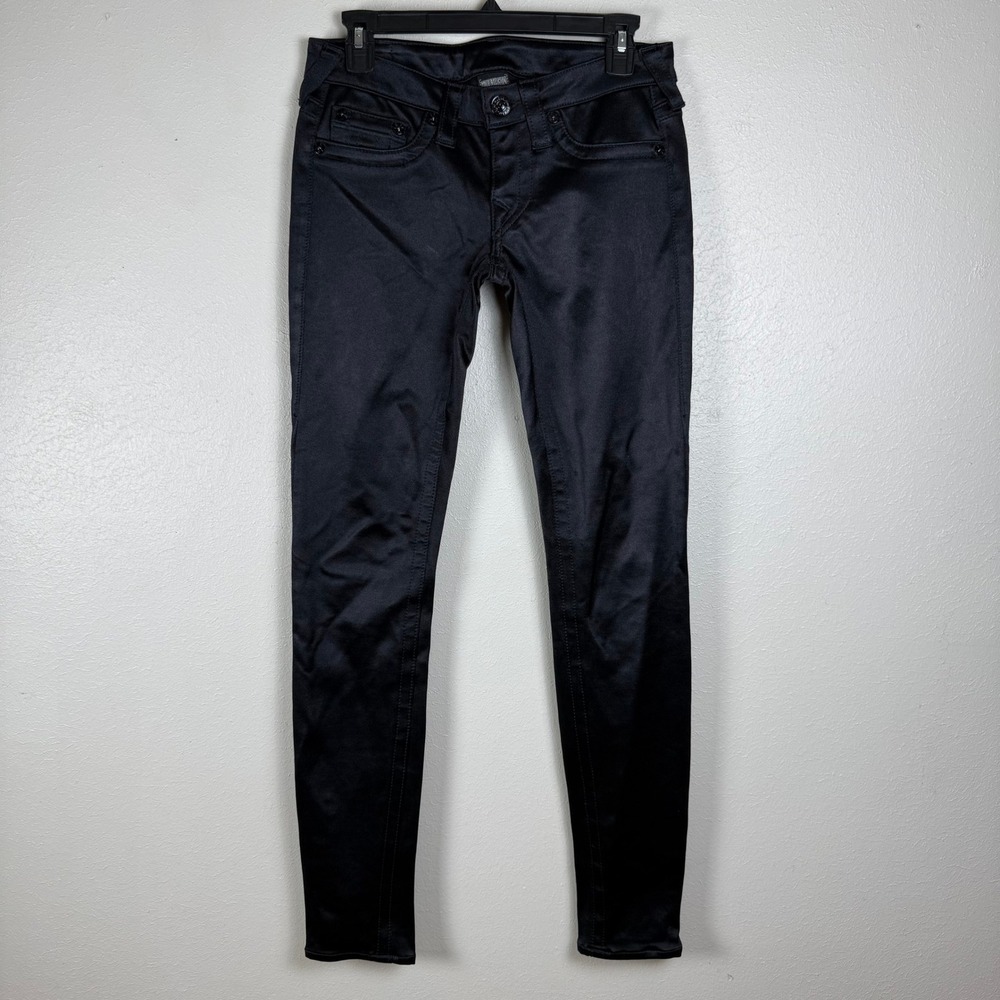 True Religion Womens Black Skinny Stretch Pants Made in USA Size 27